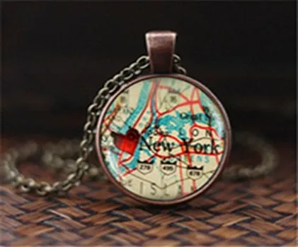 DIY Globe Dome World Map Necklace