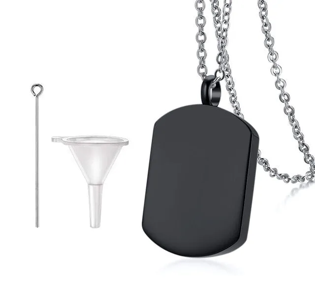 Dog Tag Shaped Cremation Pendant