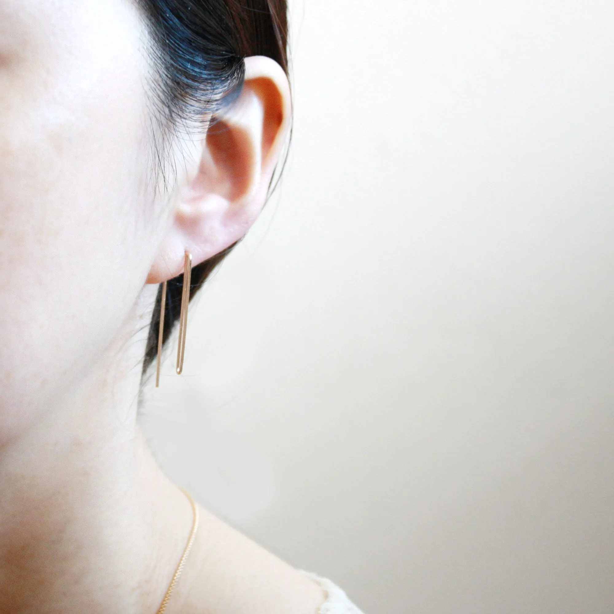 Double Bar Threader Earrings - Long