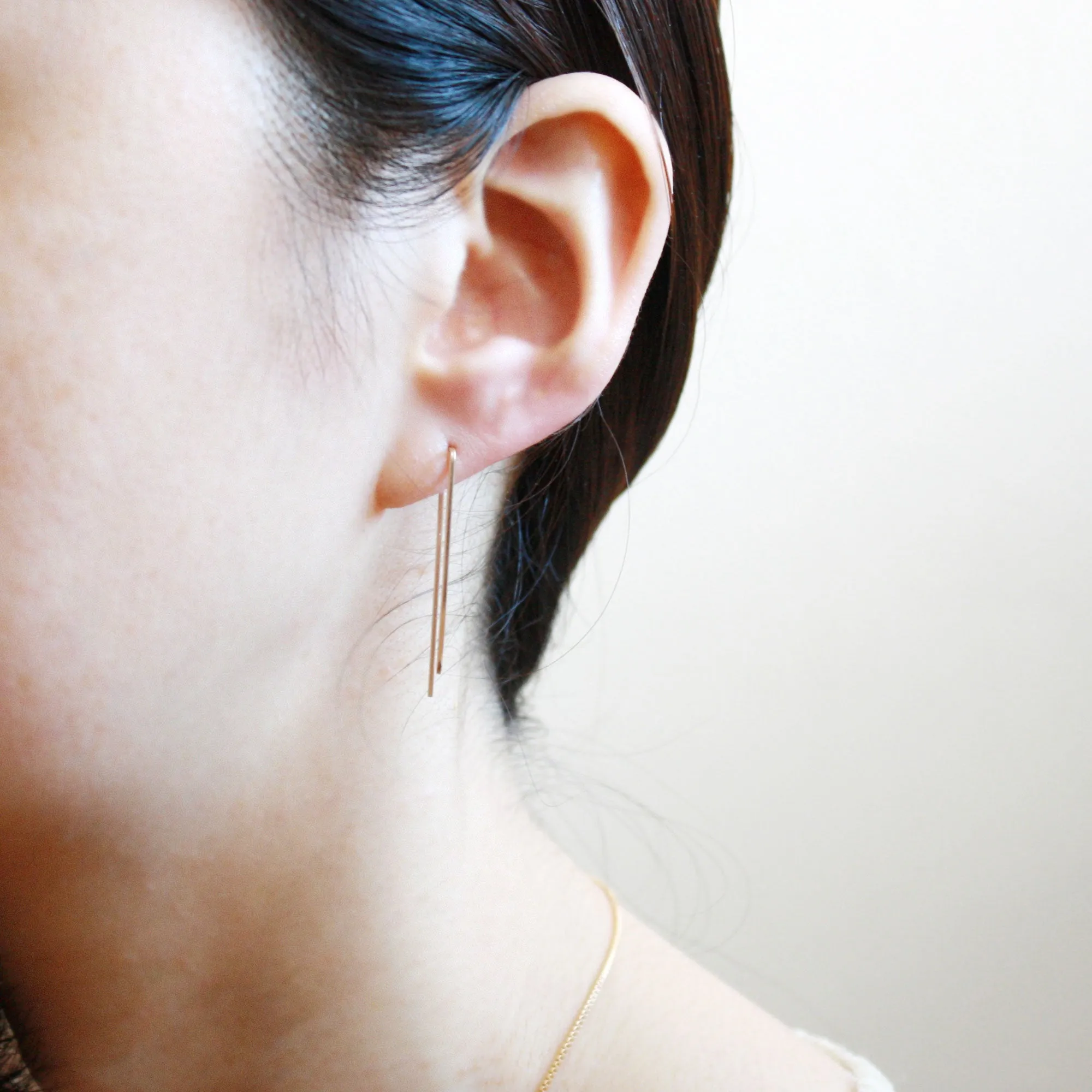 Double Bar Threader Earrings - Long