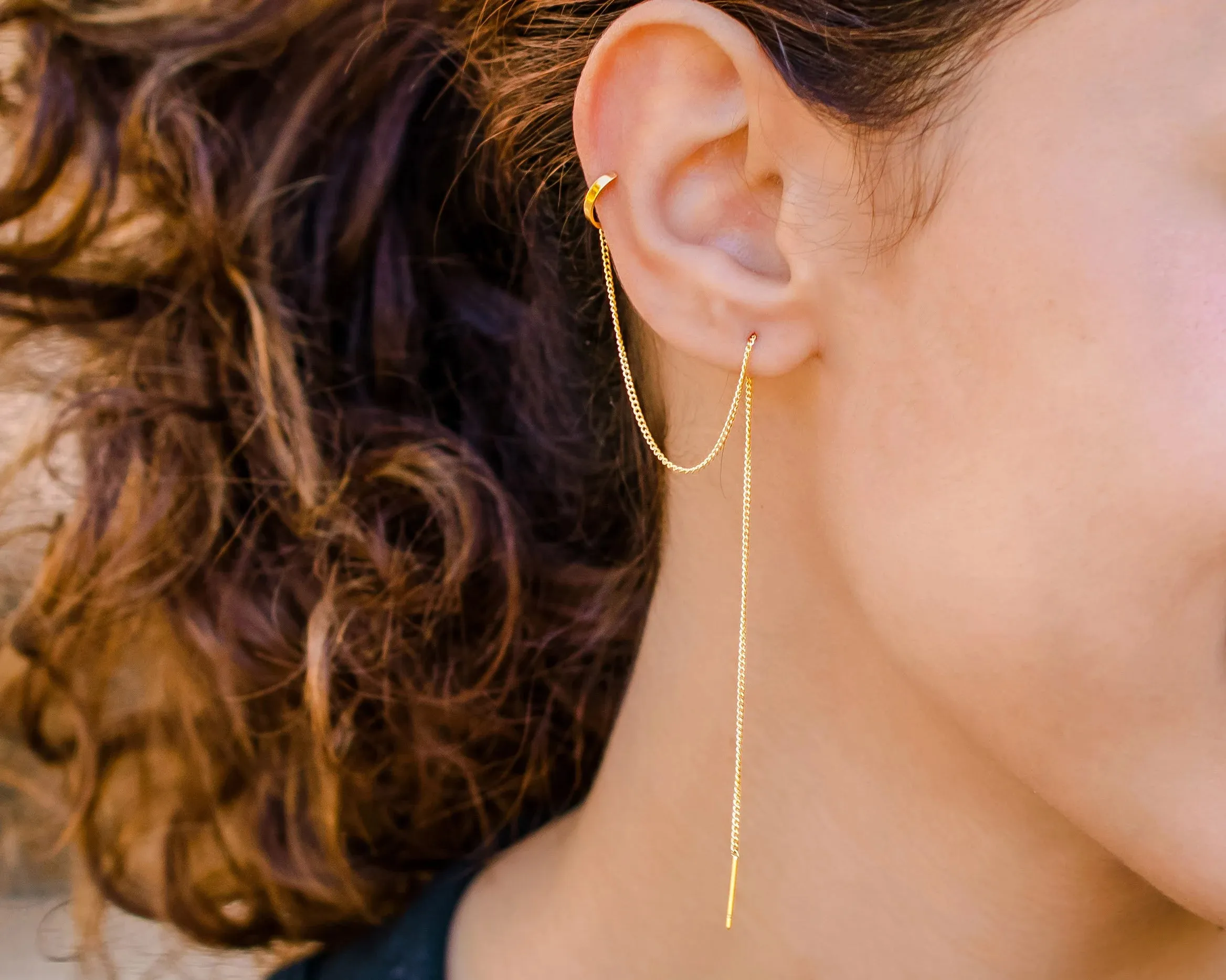 Ear Cuff Chain Earrings