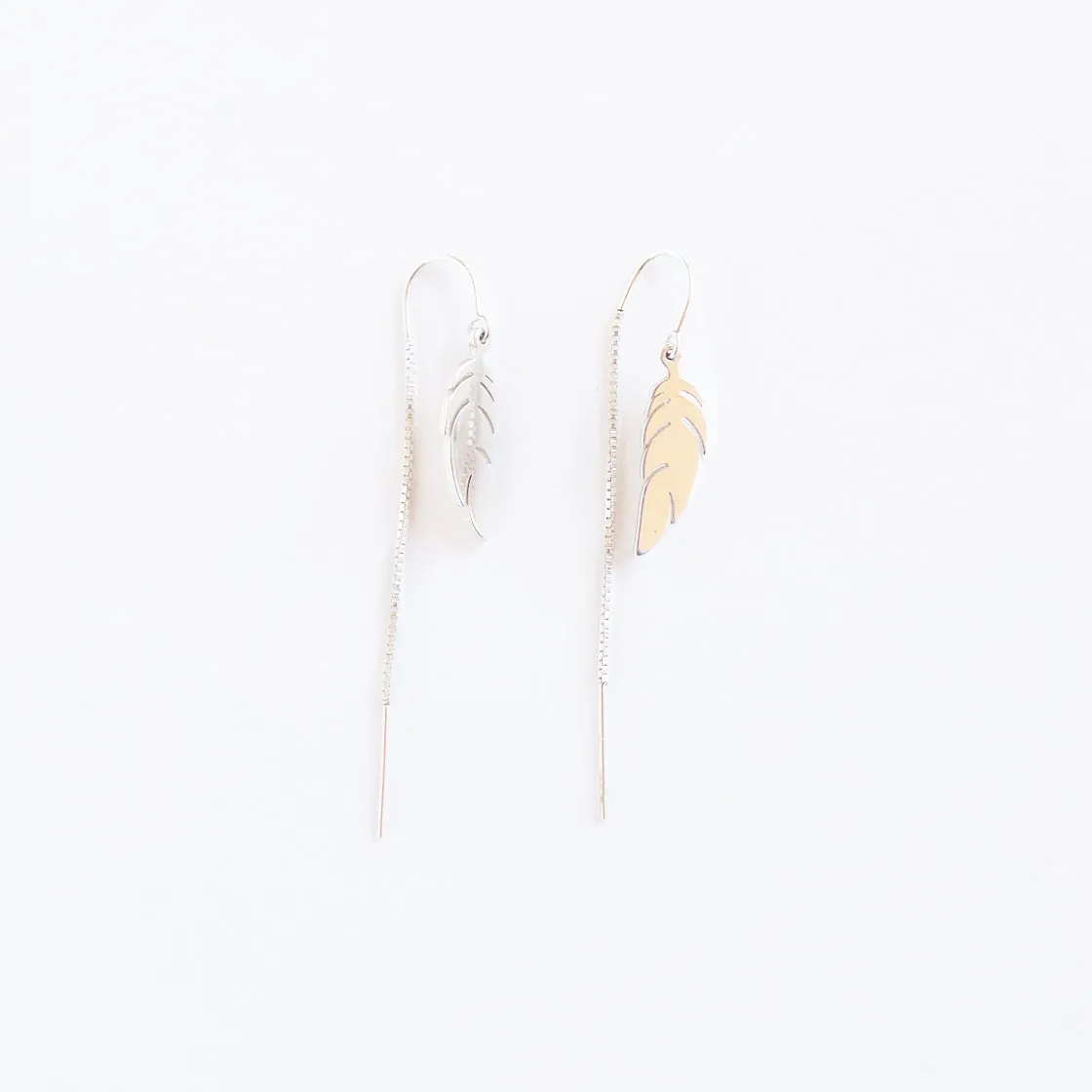 Earring Threader Feather Sterling Silver