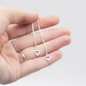 Earring Threader Heart Sterling Silver