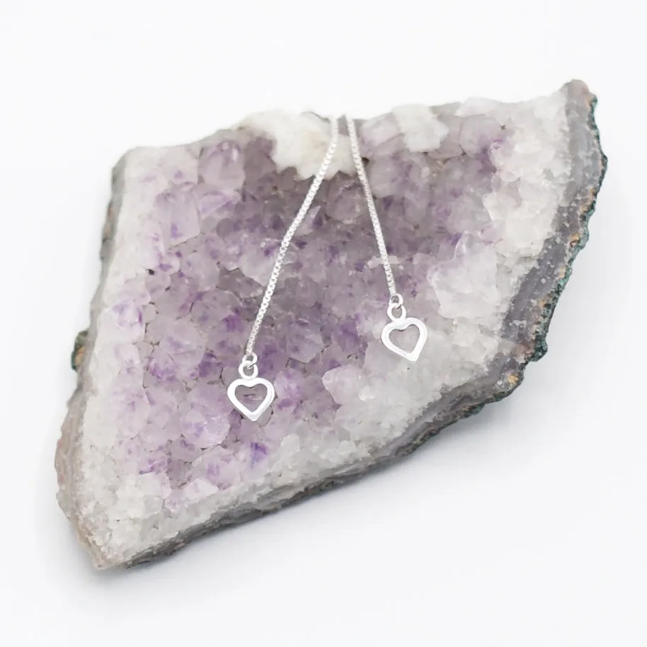 Earring Threader Heart Sterling Silver