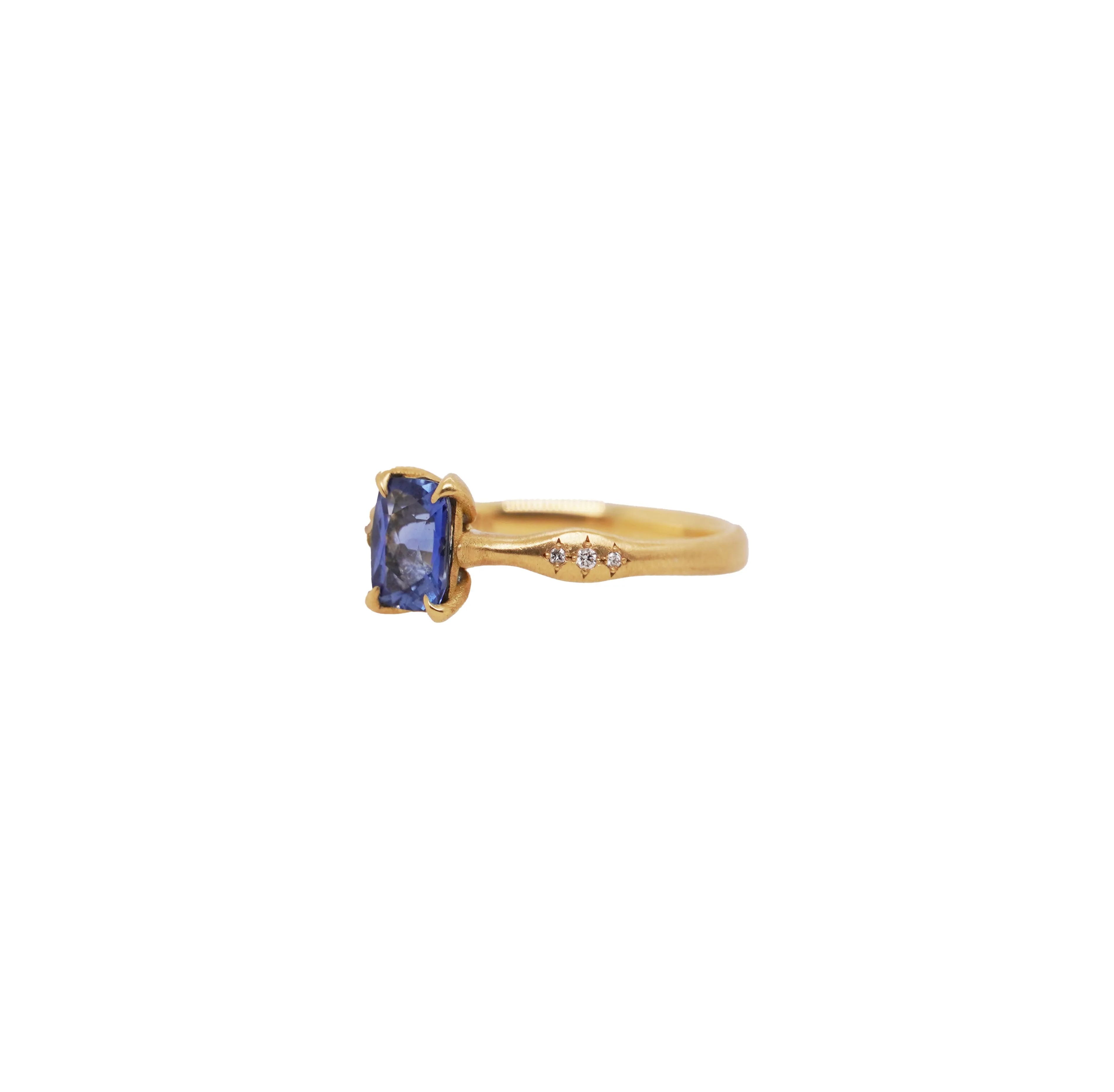 Emeral Cut Blue Sapphire Ring