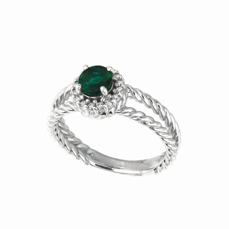 EMERALD & DIAMOND RING 14K GOLD (0.63 CTW)