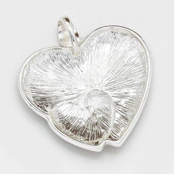 Enamel Color Block Heart Pendant Set