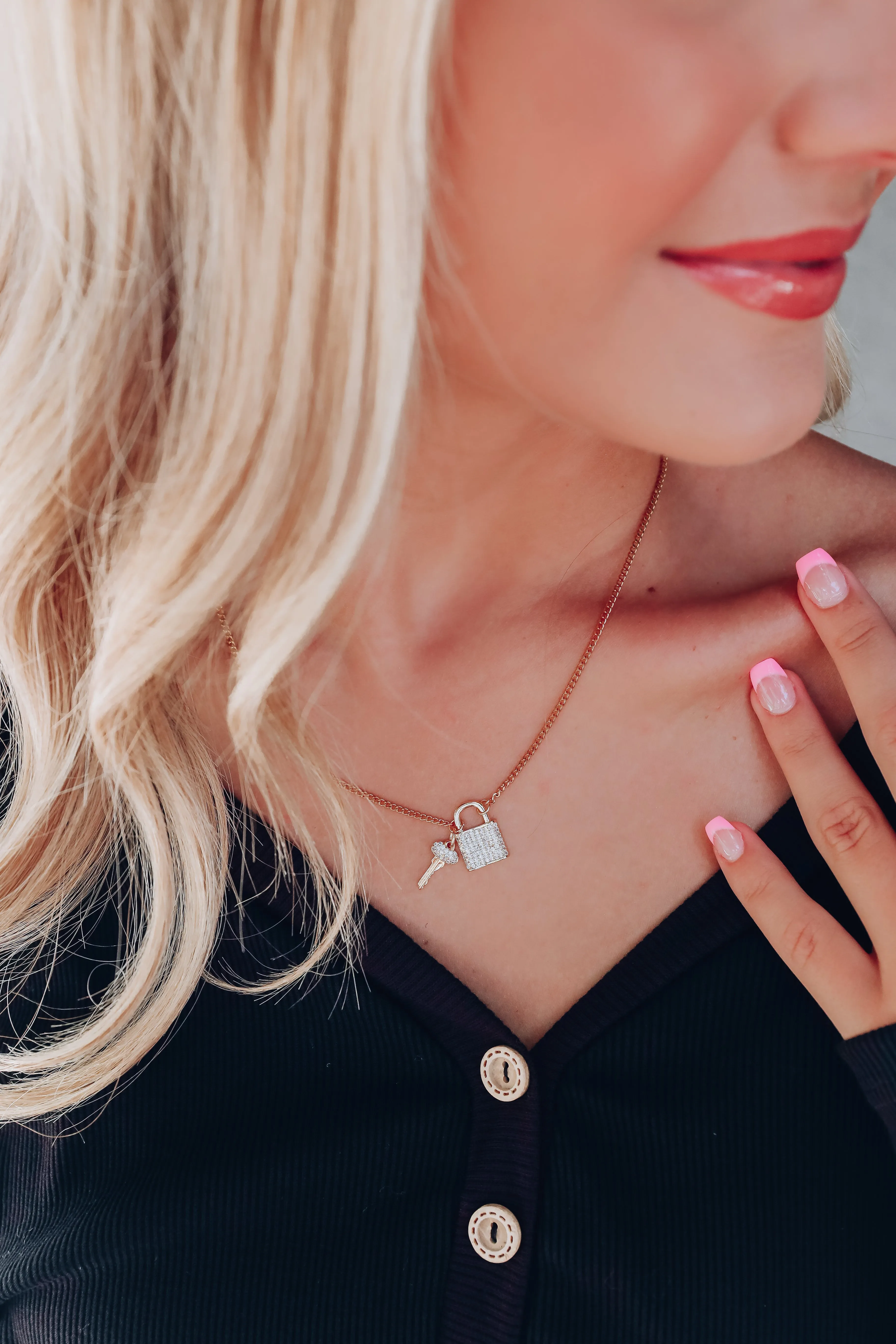 Eternity Lock Necklace by Melania Clara - Gold