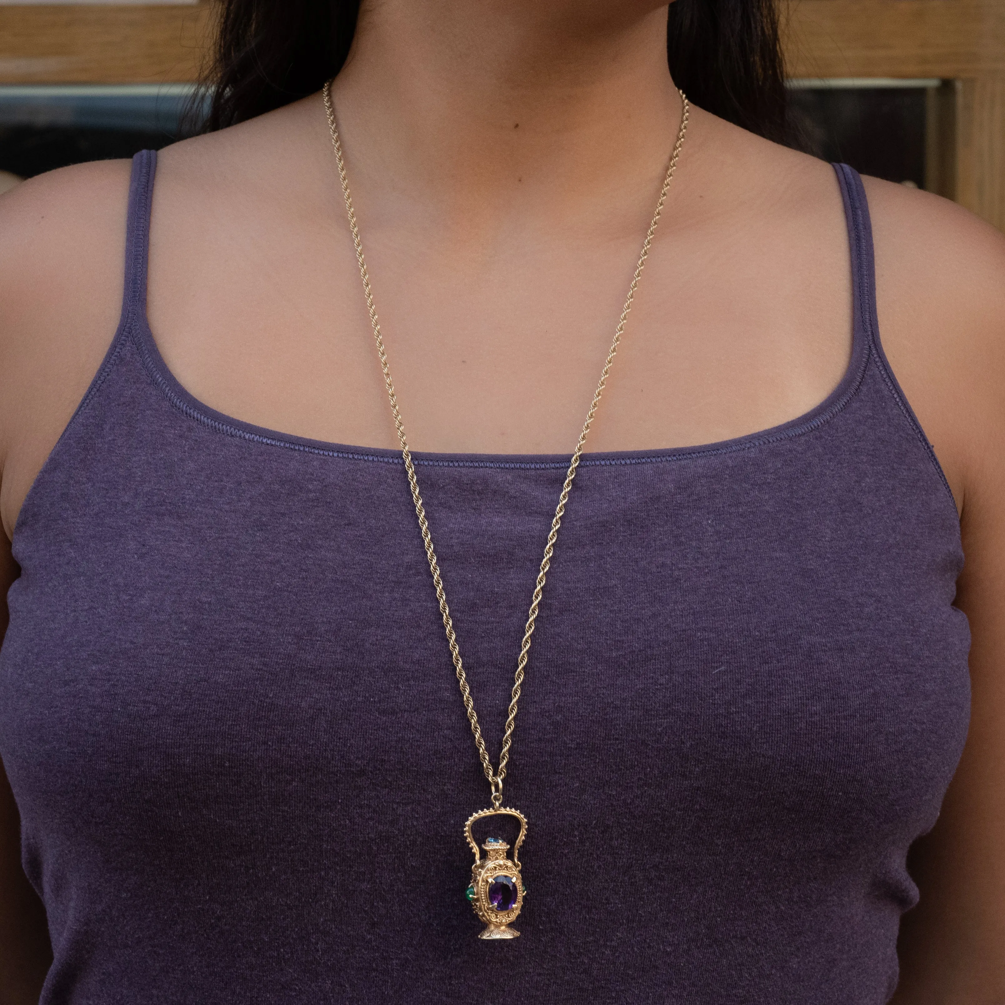 Etruscan Revival Bottle Pendant c. 1950s