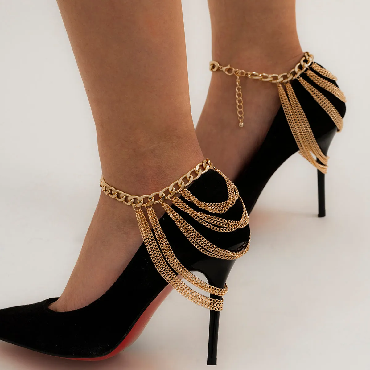 Fashion Multilayer Chain High Heel Shoe Simple Foot Anklets