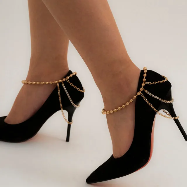 Fashion Multilayer Chain High Heel Shoe Simple Foot Anklets