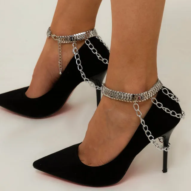 Fashion Multilayer Chain High Heel Shoe Simple Foot Anklets