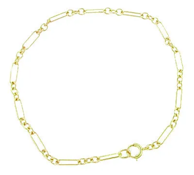 Figaro Link Bracelet in 10 Karat Gold