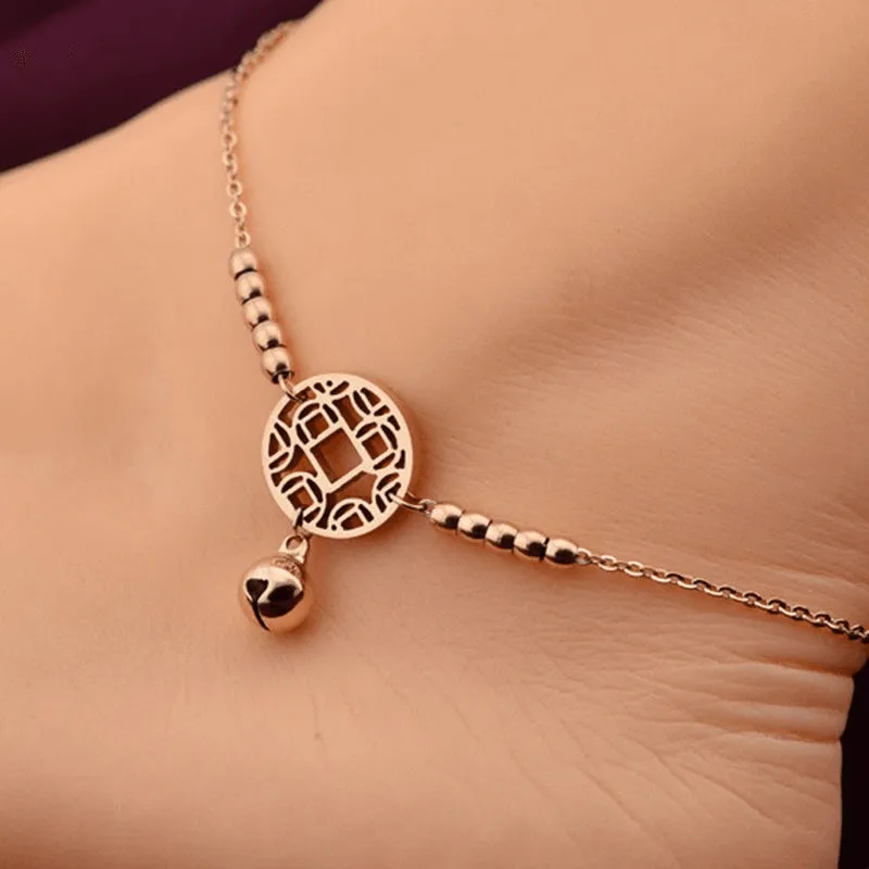 Fine Rose Gold Plated Chime Anklet