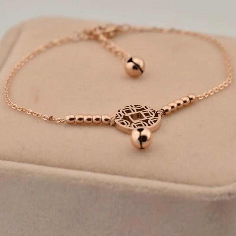 Fine Rose Gold Plated Chime Anklet