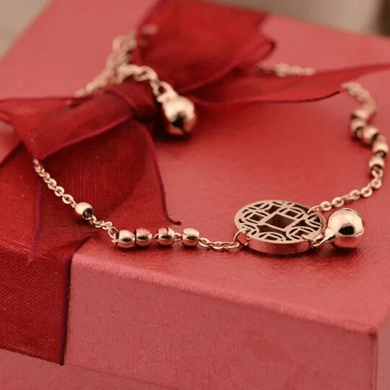 Fine Rose Gold Plated Chime Anklet
