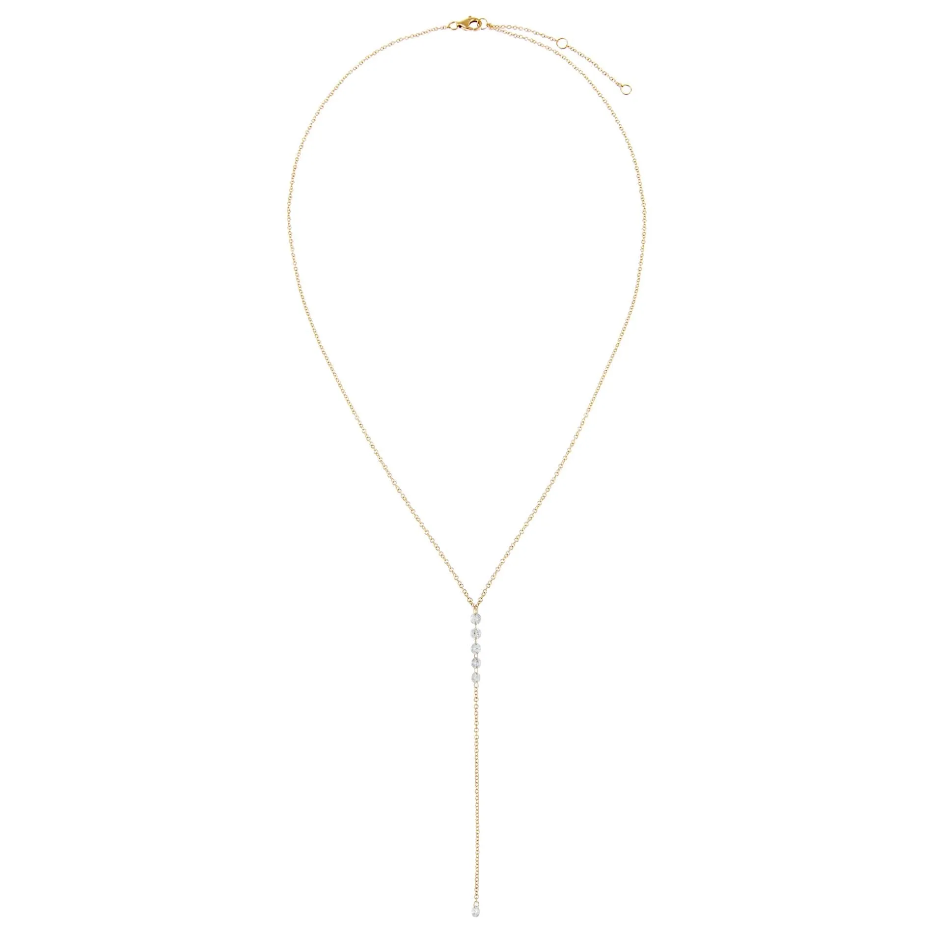 Floating Diamond Lariat 14K