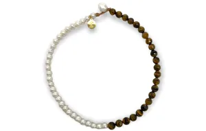 Freshwater Pearls & Tiger Eye Choker
