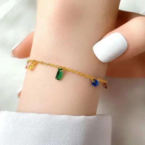 Geometric Colored Zircon Necklace