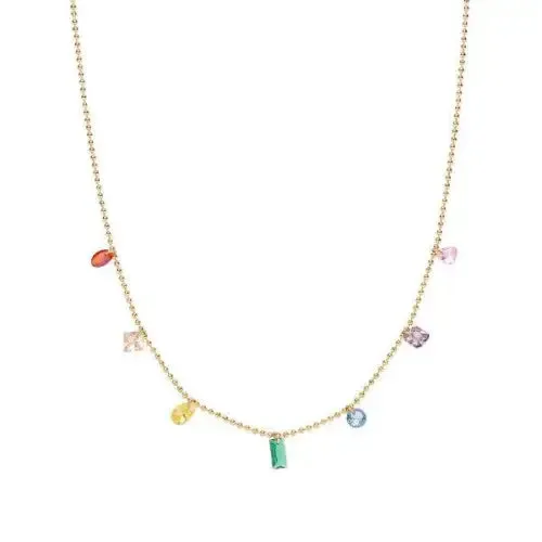 Geometric Colored Zircon Necklace