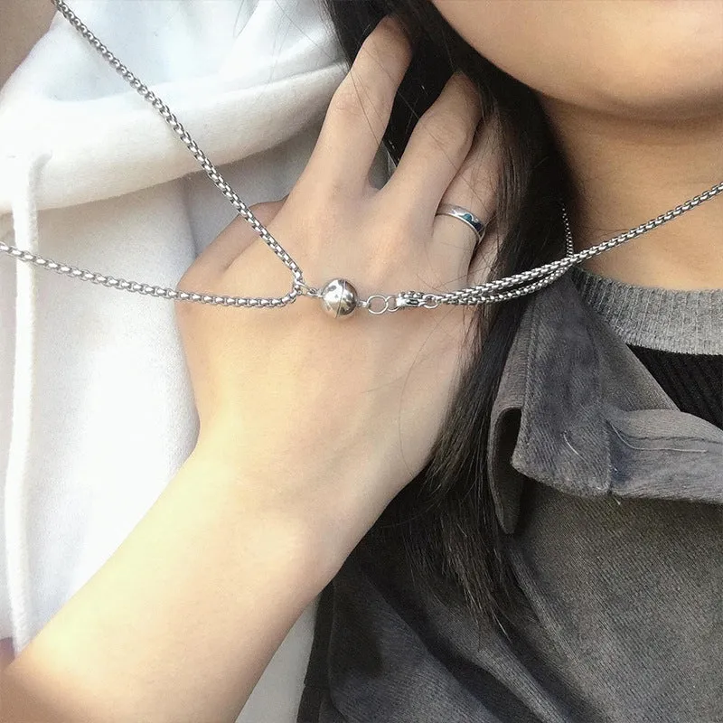 Gift Box of Couple Ball Pendant, Hug Ring and Earrings