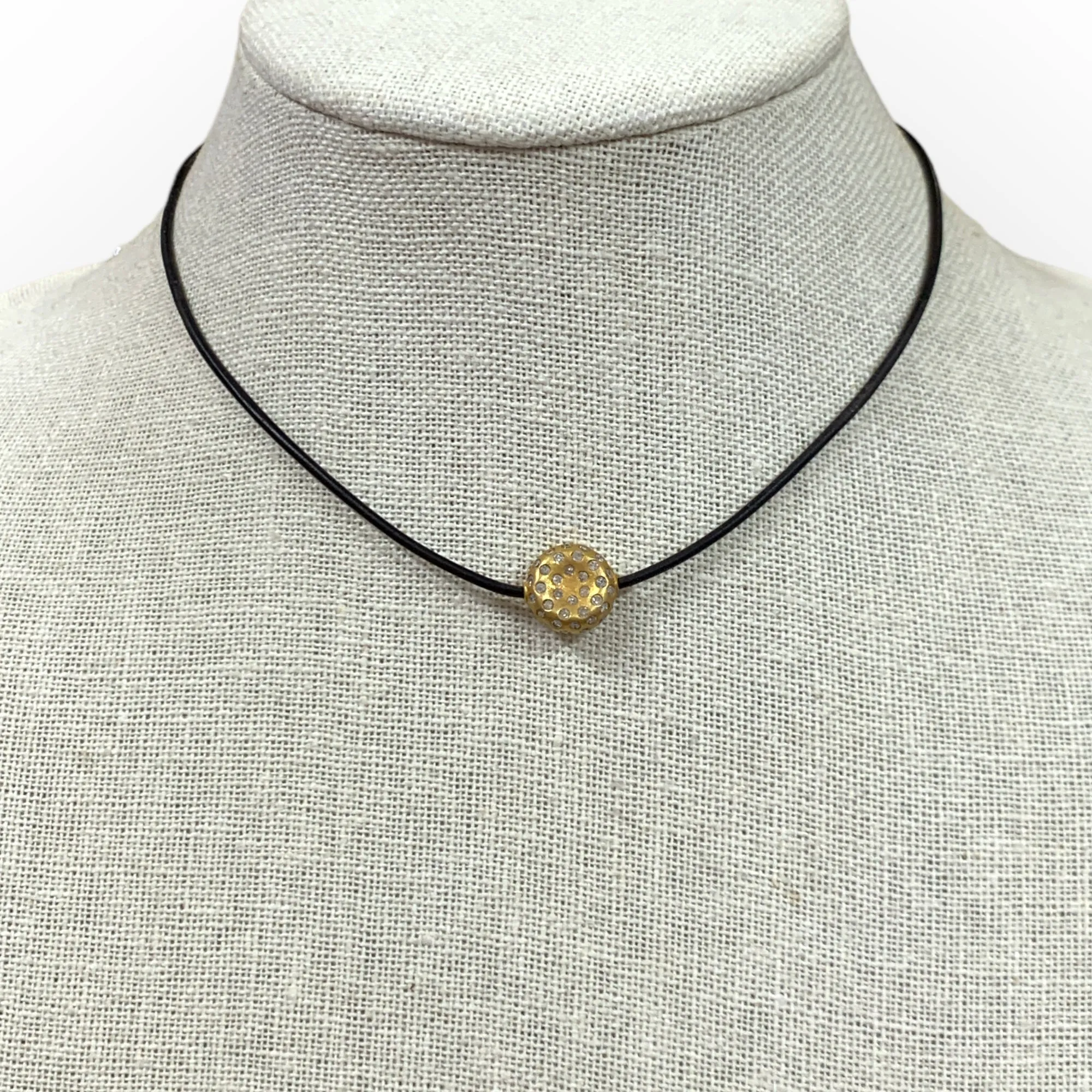 Gold & Diamond Rondel Choker | 15”