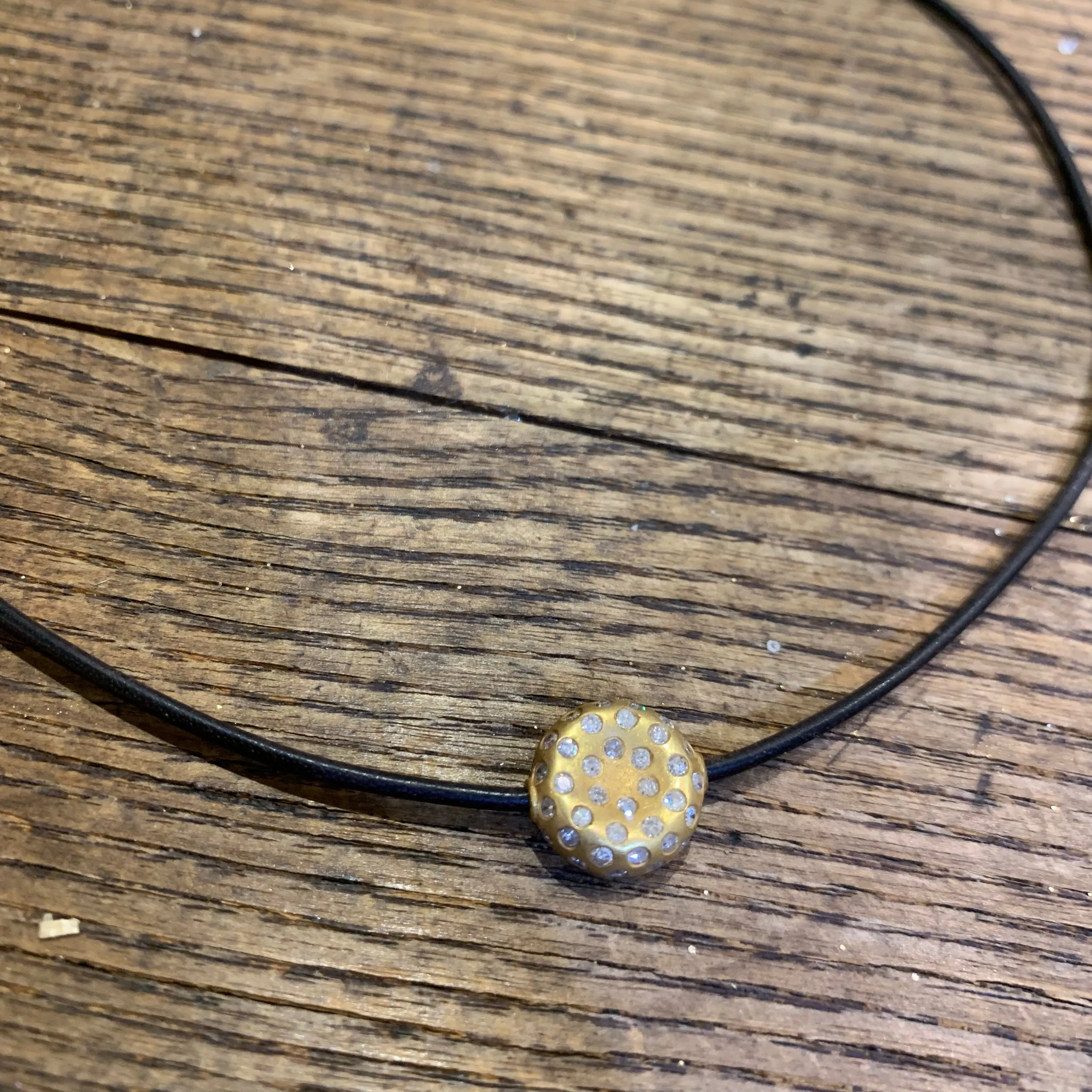 Gold & Diamond Rondel Choker | 15”