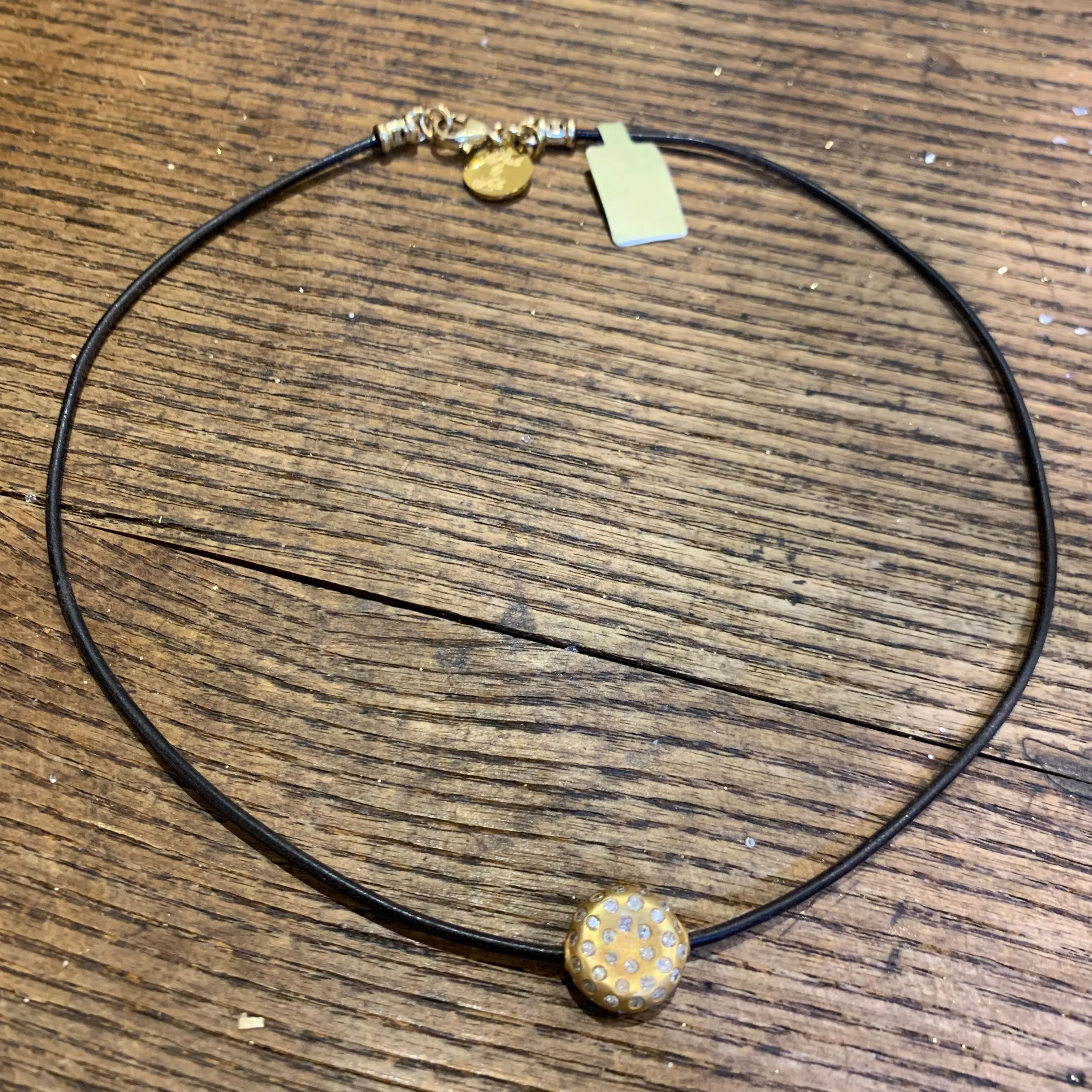 Gold & Diamond Rondel Choker | 15”