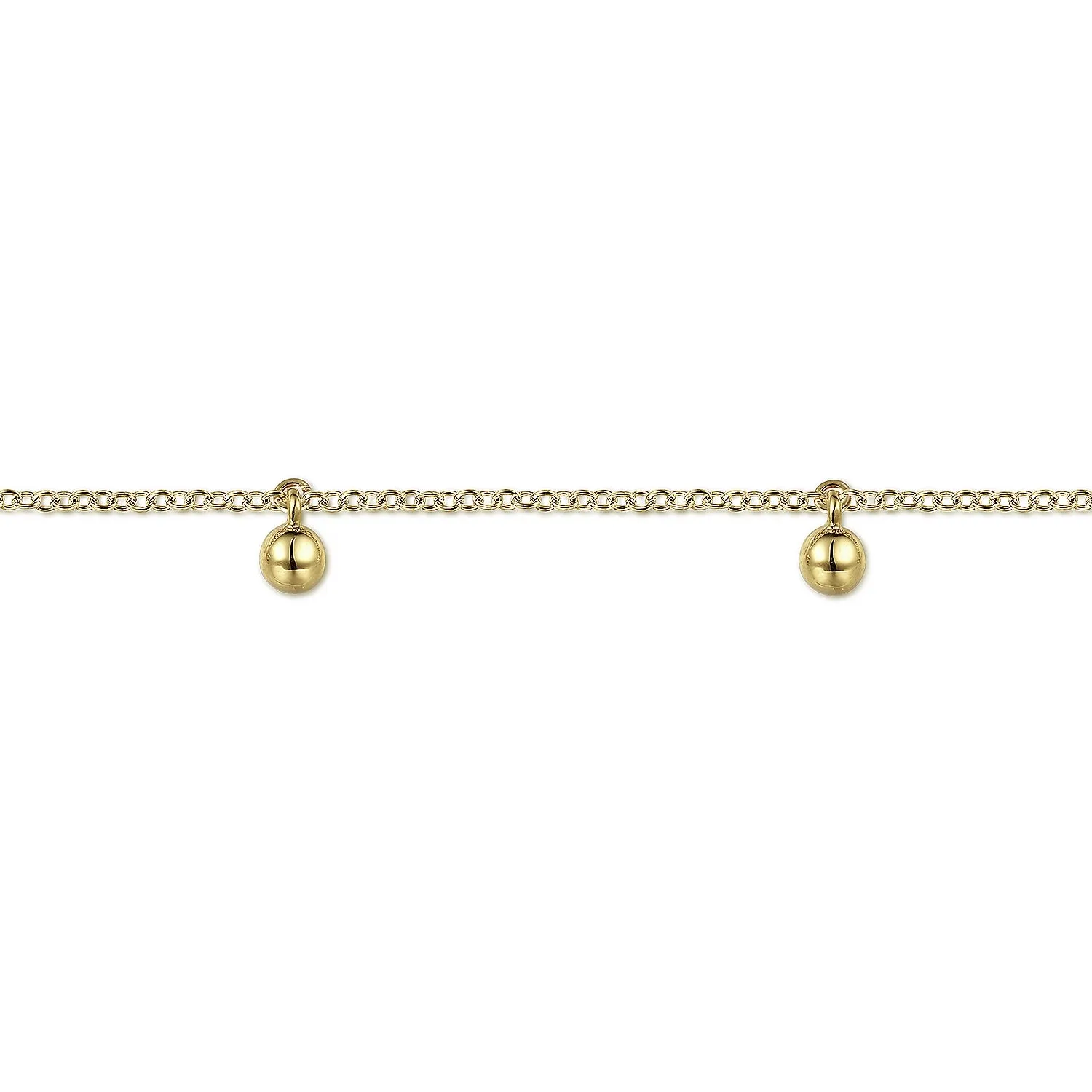 Gold Delicate Chain Bracelet with Bujukan Bead Drops