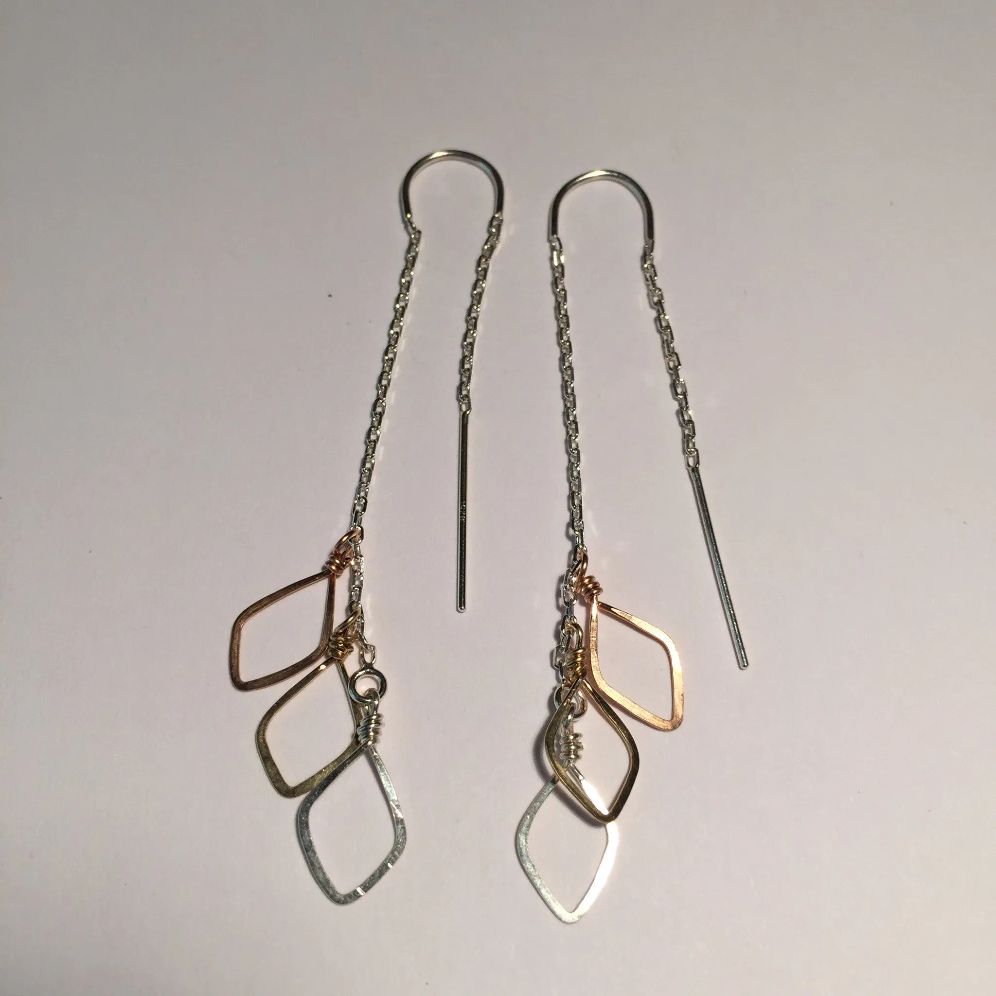 Handcrafted Petal Cluster Threader Earrings