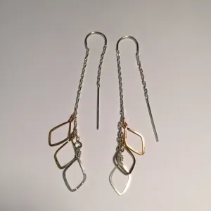 Handcrafted Petal Cluster Threader Earrings