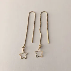 Handcrafted Tiny Star Threader Earrings