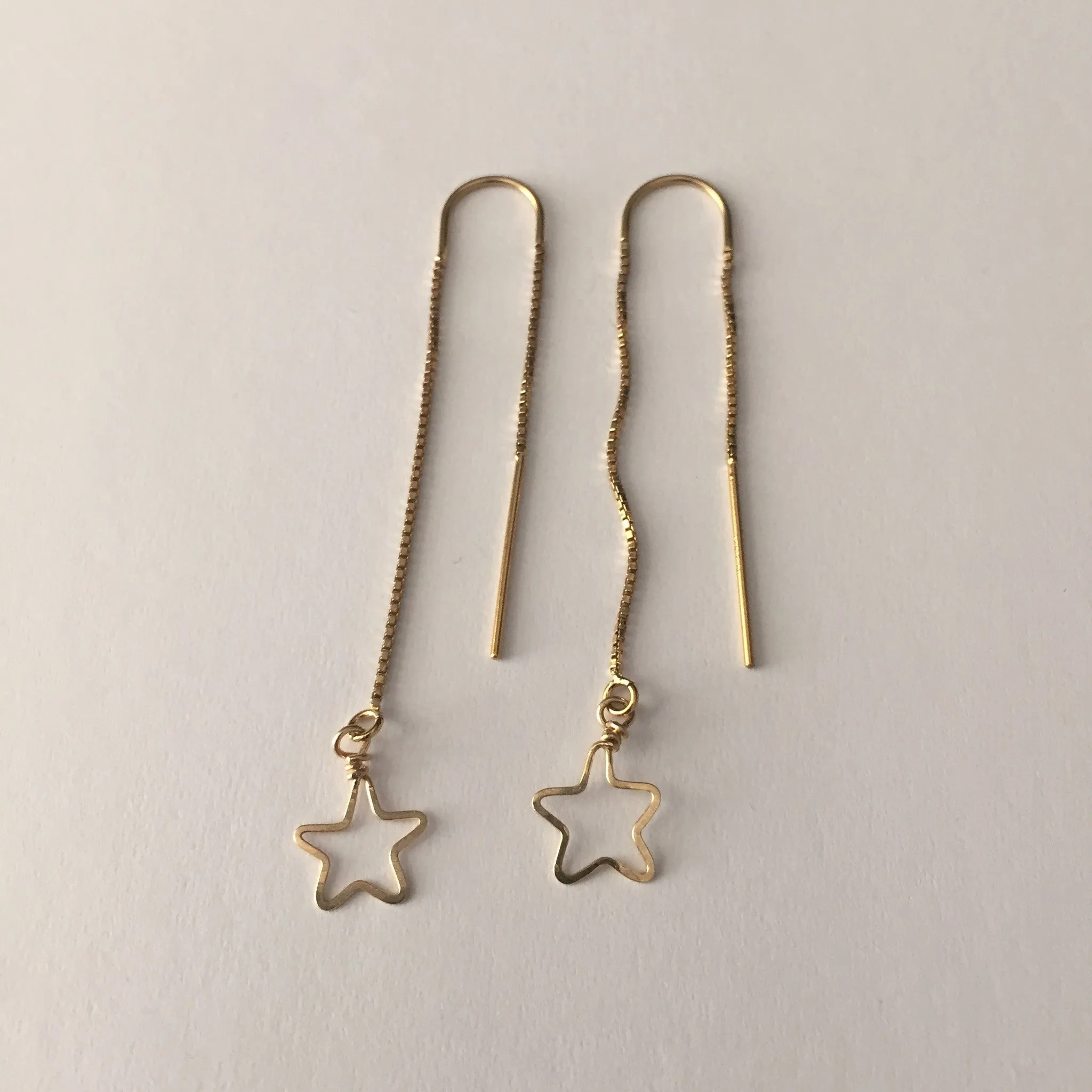 Handcrafted Tiny Star Threader Earrings