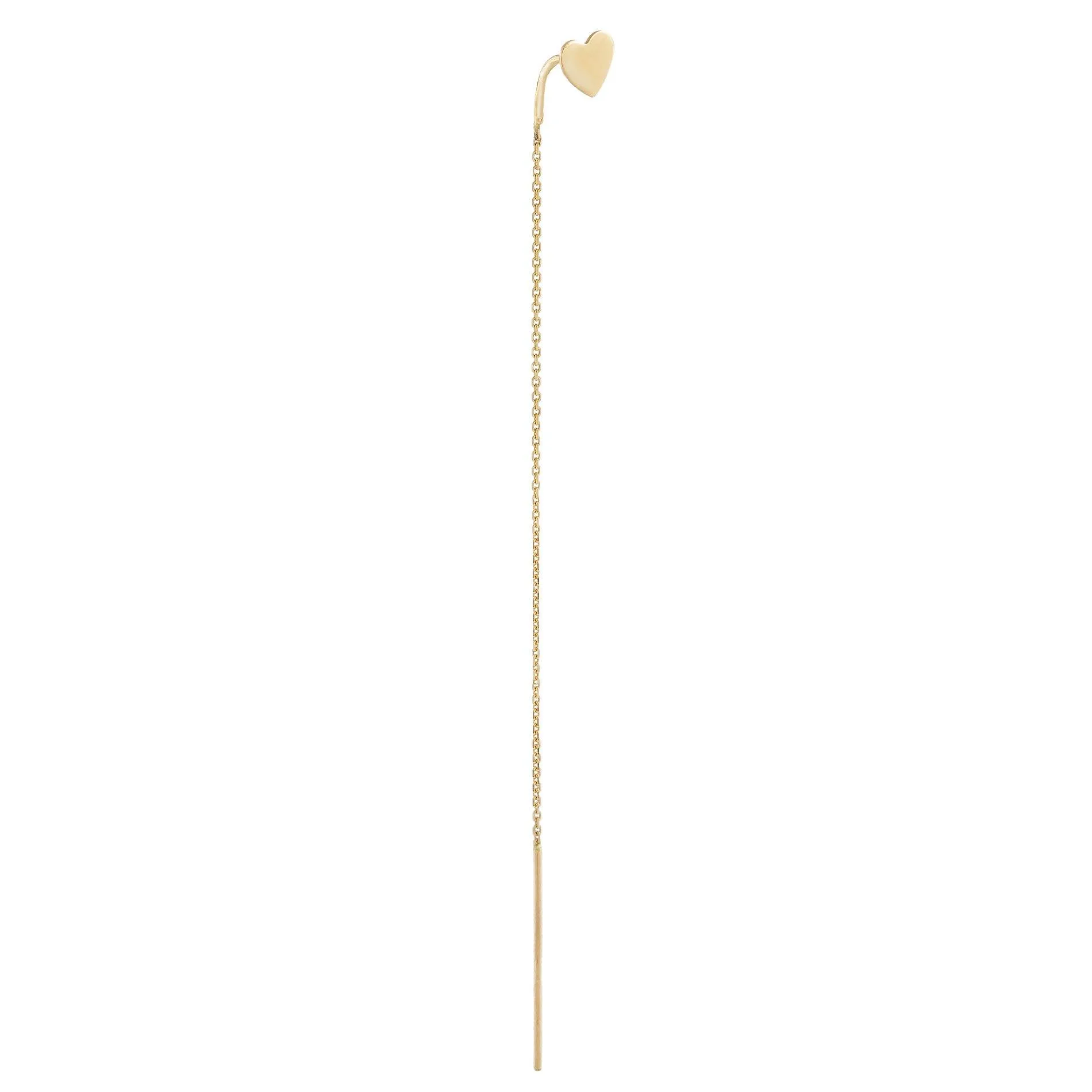 Heart Ear Threader Earring 14K