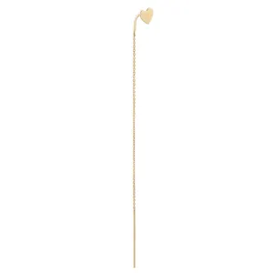 Heart Ear Threader Earring 14K