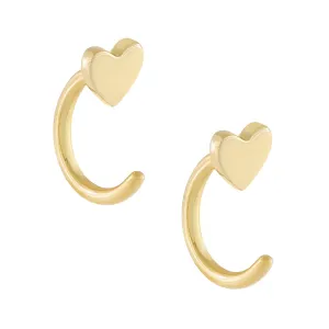 Heart Ear Threader Hoop Earring