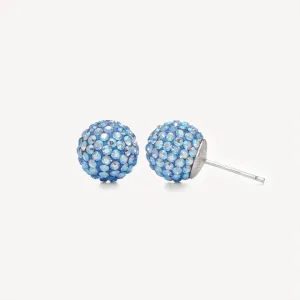 Hillberg & Berk Sterling Silver (10mm) Celestial Sky Sparkle Ball Stud Earrings