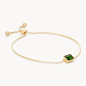 Hillberg & Berk Sterling Silver Gold Plated Evergreen Slider Bracelet
