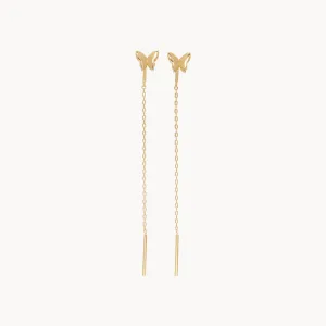 Hillberg & Berk Sterling Silver Gold Plated Flutter Threader Earrings