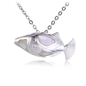 Humuhumunukunuku apua Fish Pendant with Mother-of-pearl Inlay(Chain sold separately)