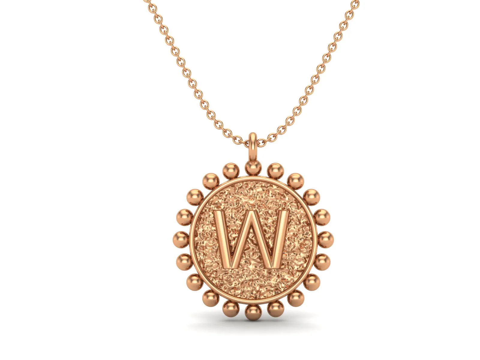 Initial A to Z Personalized Necklace Sterling Silver In Rose Gold
