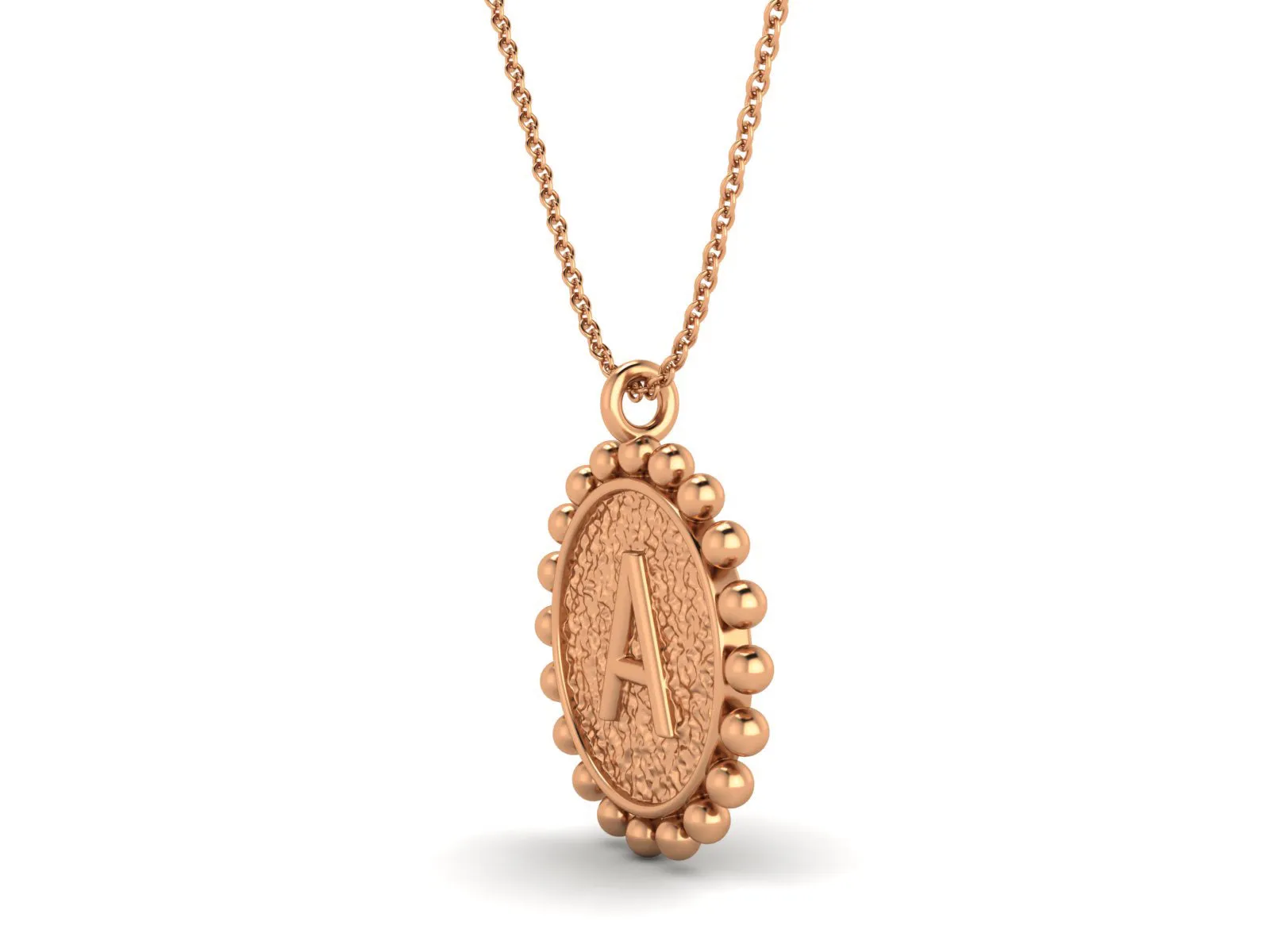 Initial A to Z Personalized Necklace Sterling Silver In Rose Gold