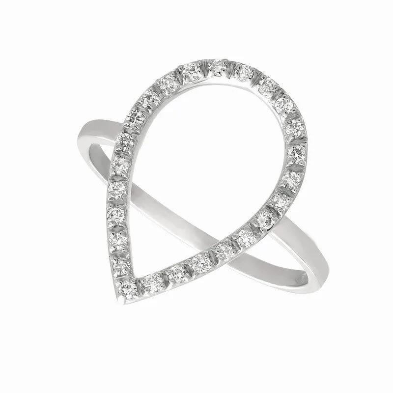 ‘INVERTED PEAR’ DIAMOND RING 14K GOLD (0.25 CTW)