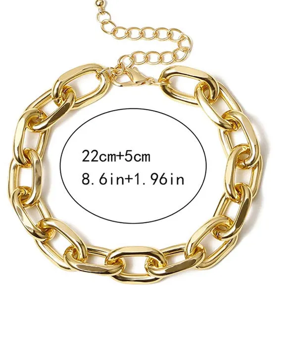 Jay-Yellow Gold Chunky Cuban Link Anklet