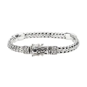 Keith Jack Dragon Weave Sterling Silver Mens Bracelet