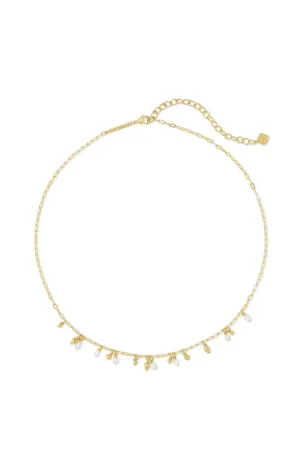 Kendra Scott Mollie Gold Choker Necklace in White Pearl | 4217718741