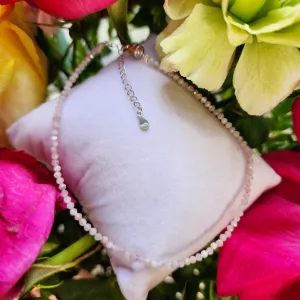 Kunzite Micro Faceted Anklet .925 Silver for Harmonizing Relationships and your Space