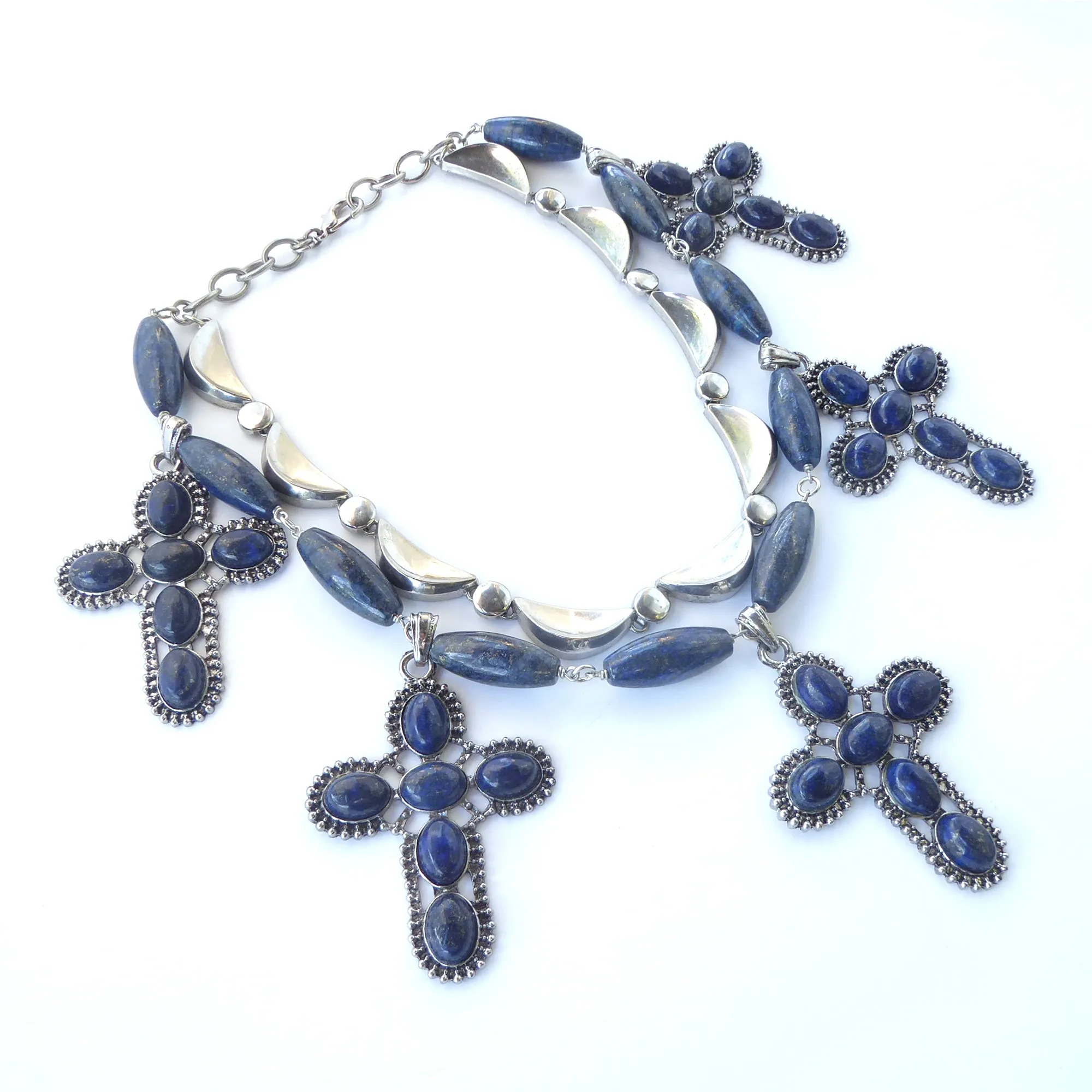 Lapis lazuli cross necklace