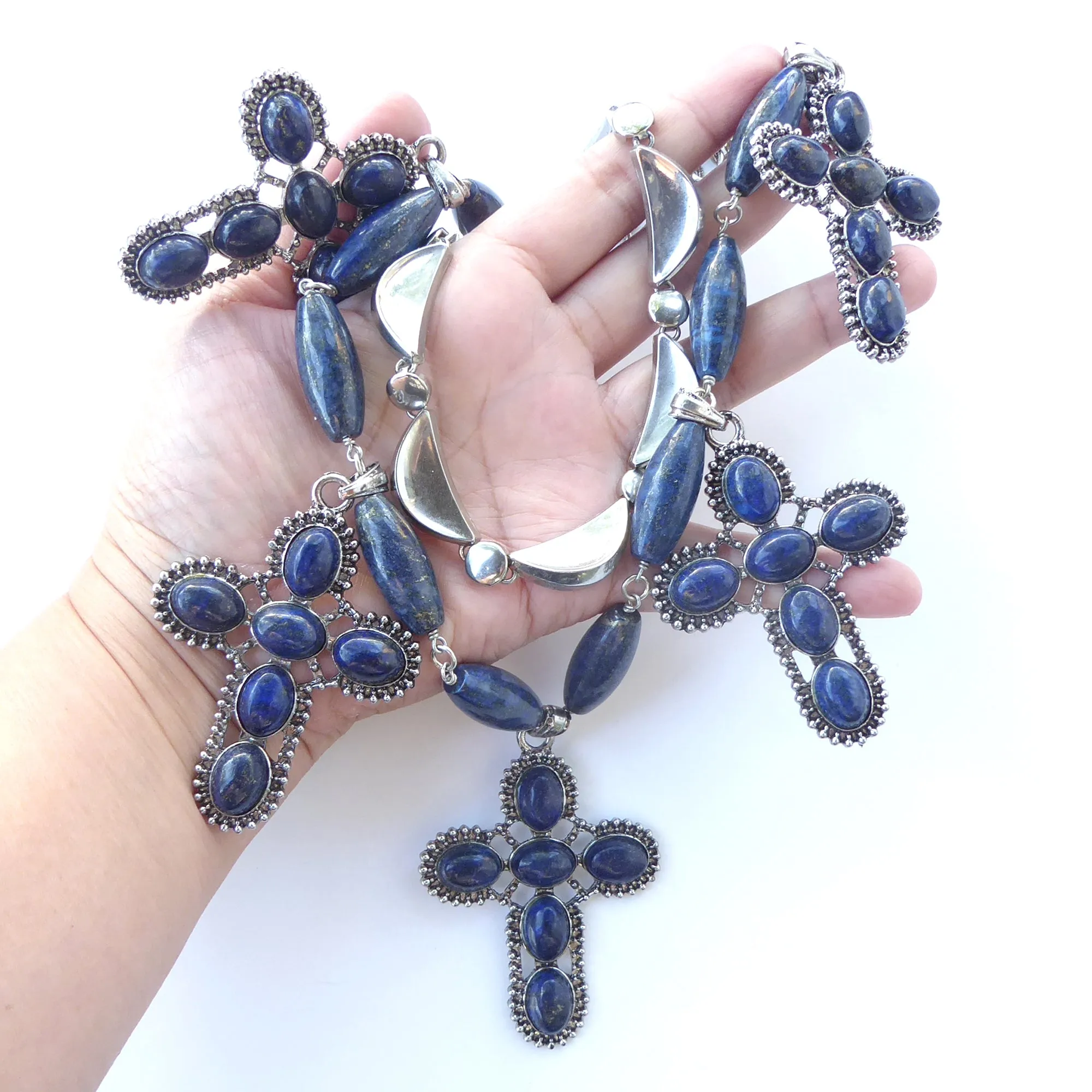 Lapis lazuli cross necklace