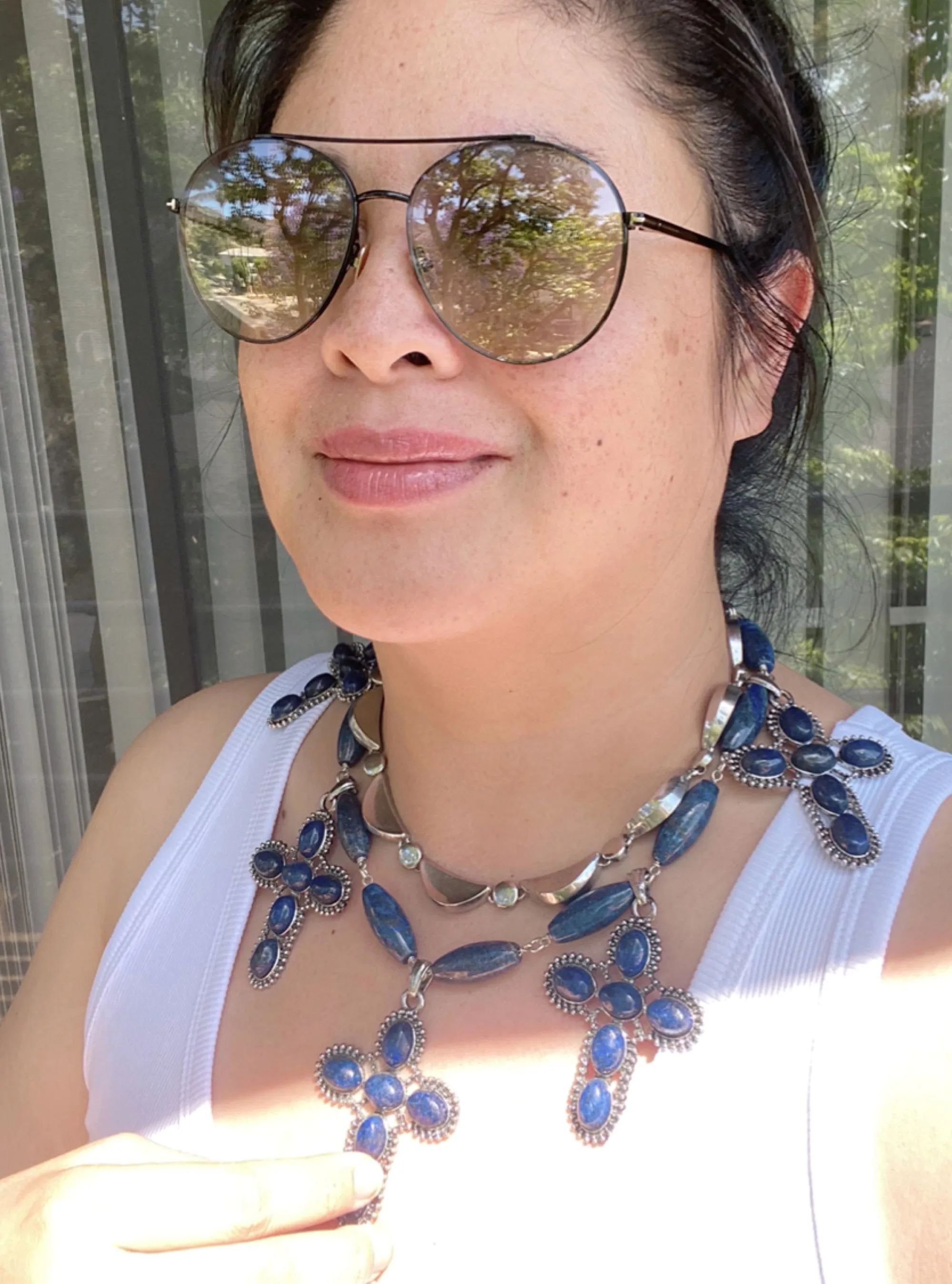 Lapis lazuli cross necklace
